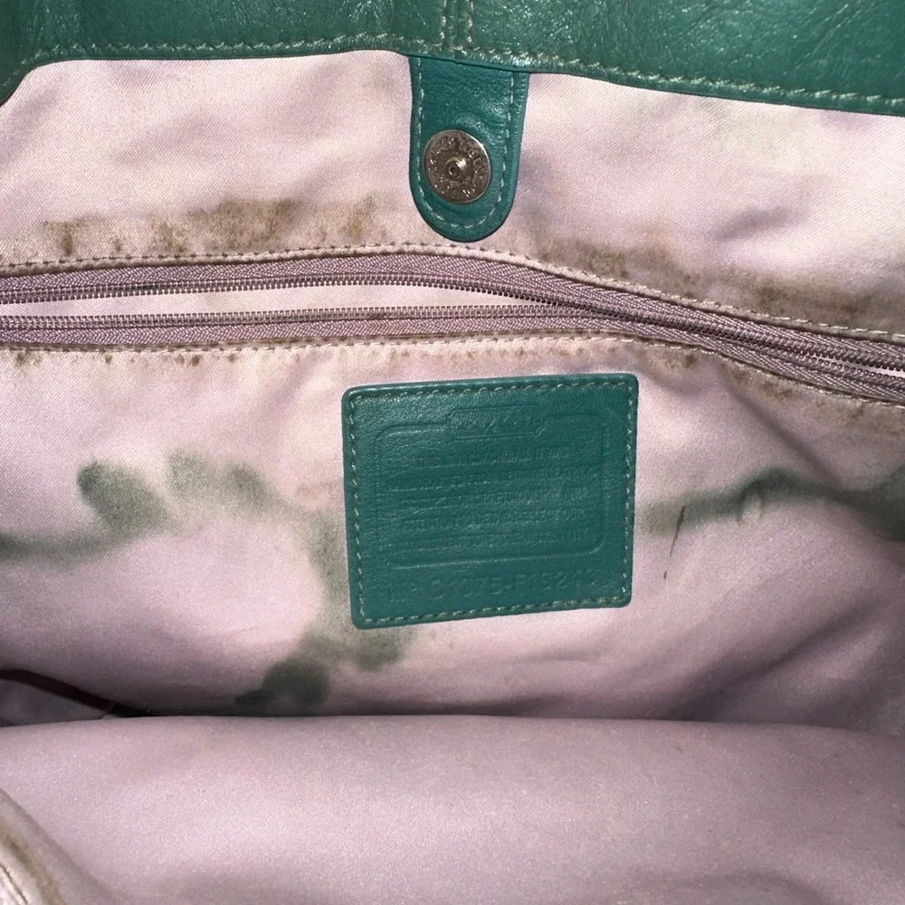 Vintage Coach Ashley Green Leather Shoulder Bag - Picture 4 of 4